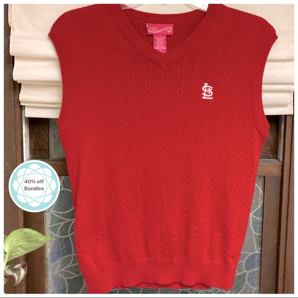 👛 Preppy St. Louis Cardinals sweater vest, women’s M, red - Picture 1 of 9